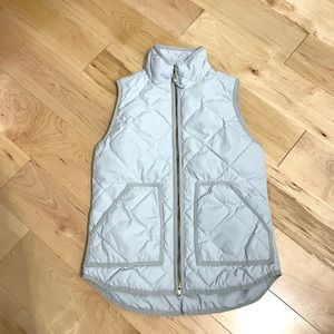 J. Crew light grey quilted vest